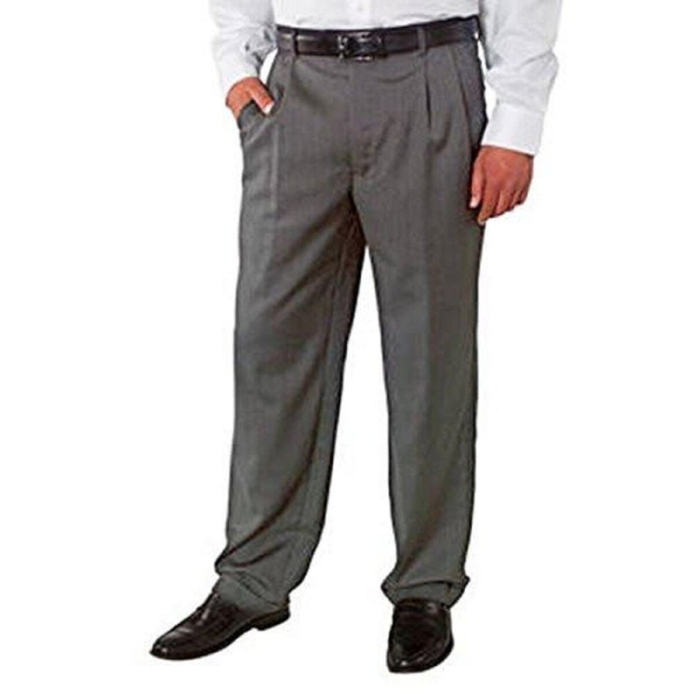 Kirkland Signature Men's Wool Pleated Dress Slack Pants,Light Grey,New With Tag
